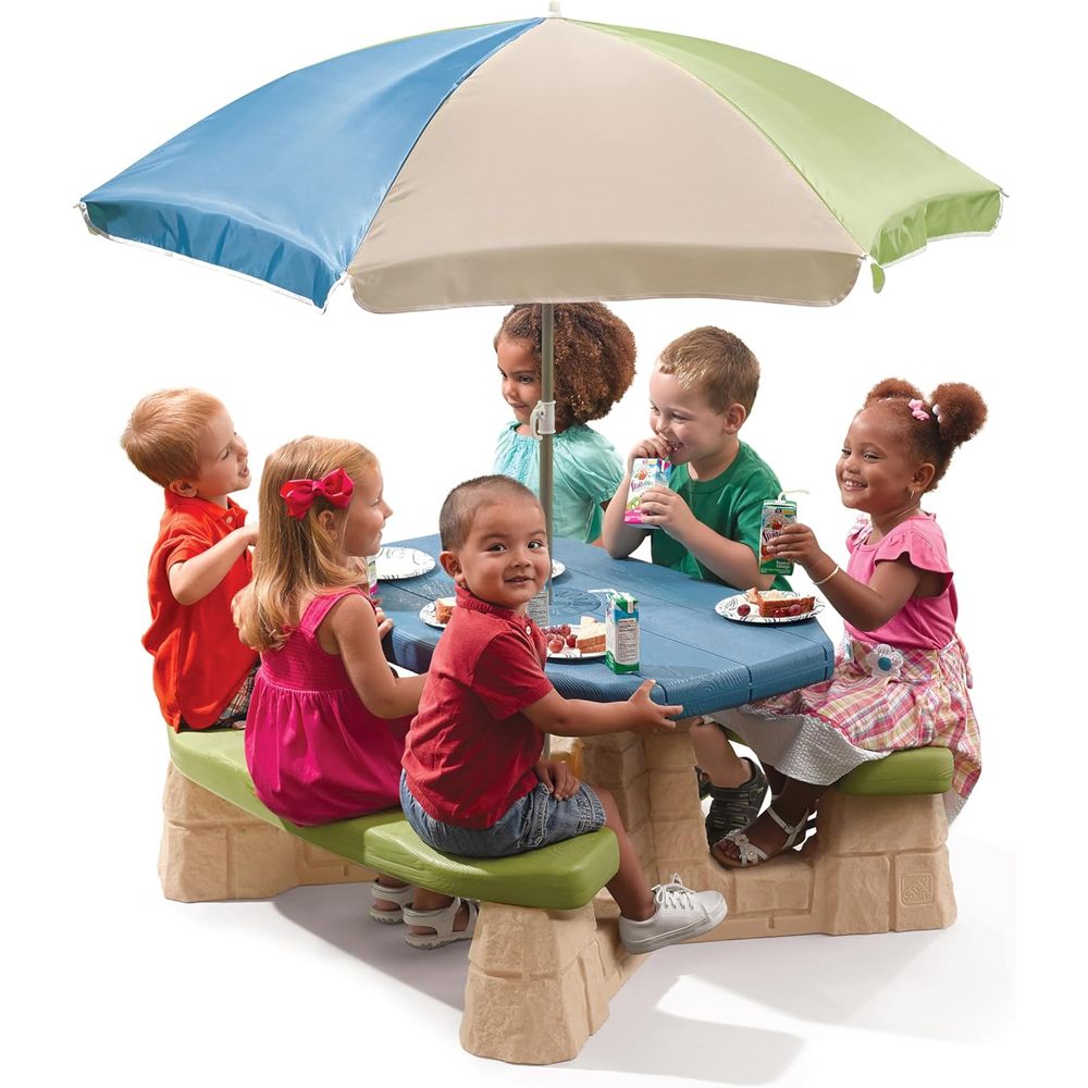 Naturally Playul Kids Picnic T - Kids Outdoor Table With Umbrella avaliação e preço
