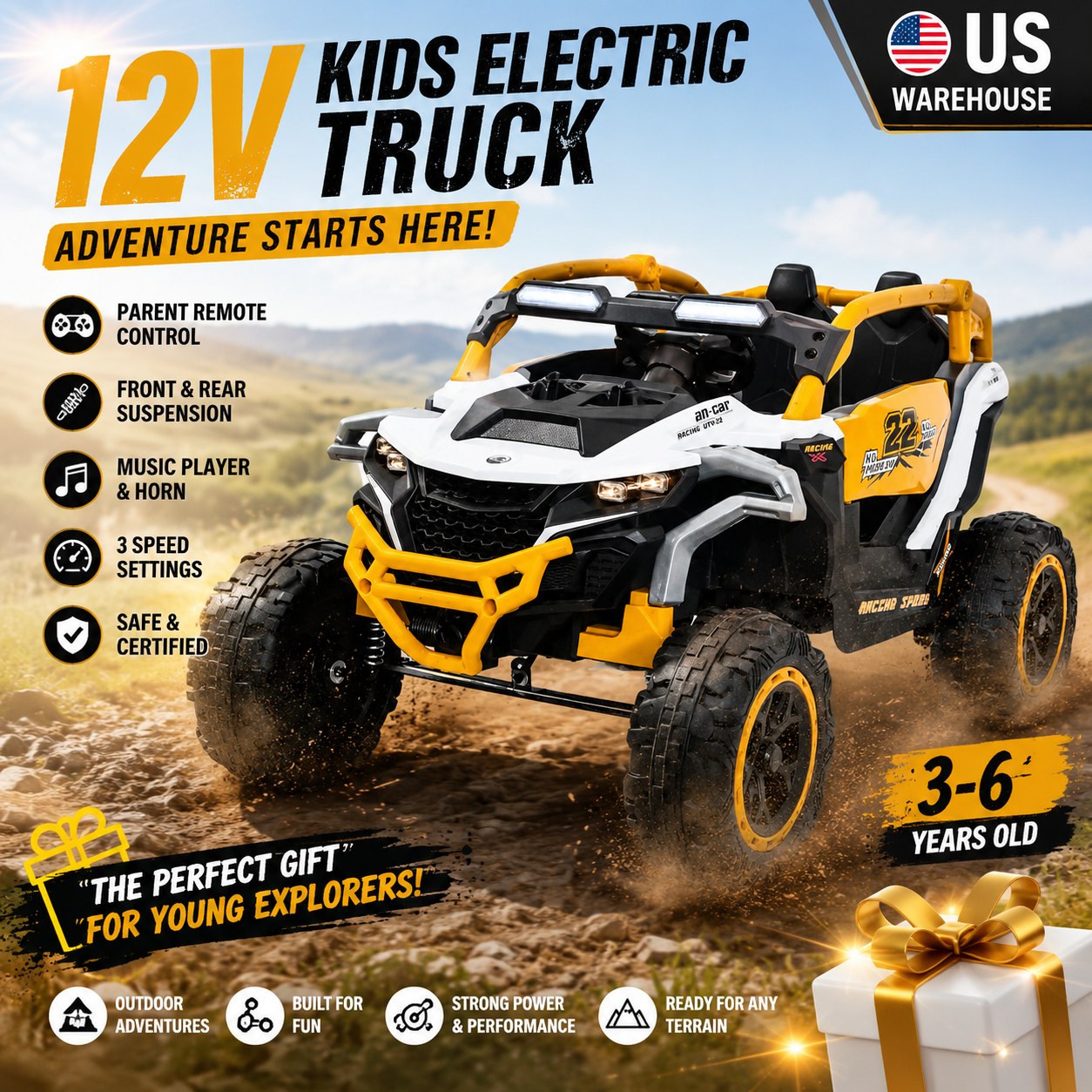 12V Kids Electric Truck Ride o - Kids Outdoor Music avaliação e preço