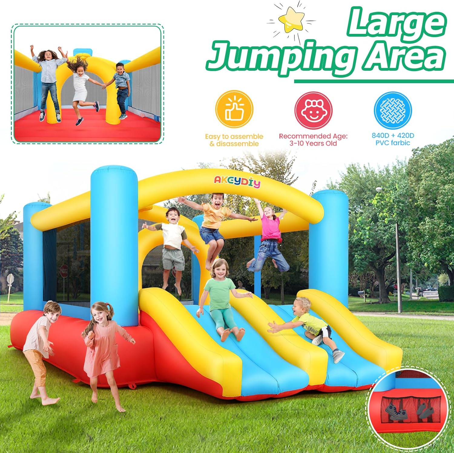 Kids Inflatable Bouncy Castle  - Kids Outdoor Jumping Castle avaliação e preço