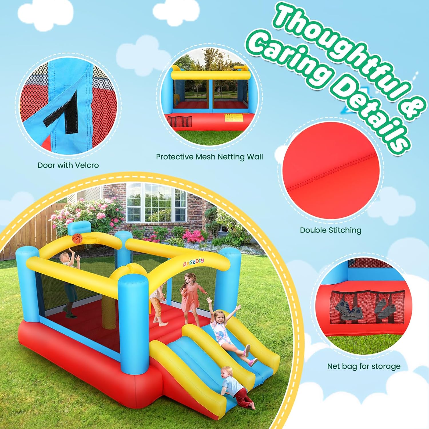 Kids Inflatable Bouncy Castle  - Kids Outdoor Jumping Castle avaliação e preço