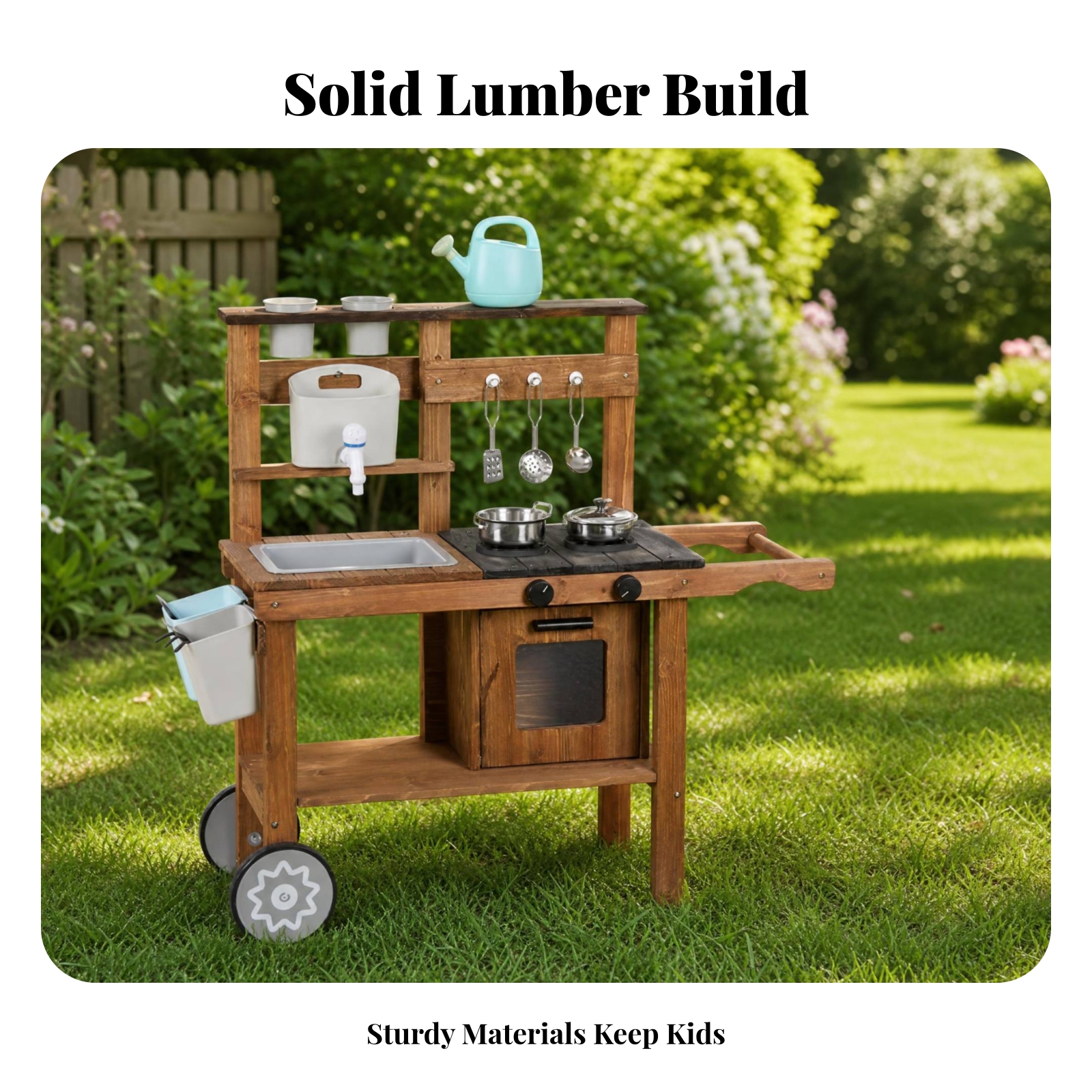 Outdoor Wooden Play Kitchen Bu - Kids Outdoor Sink avaliação e preço