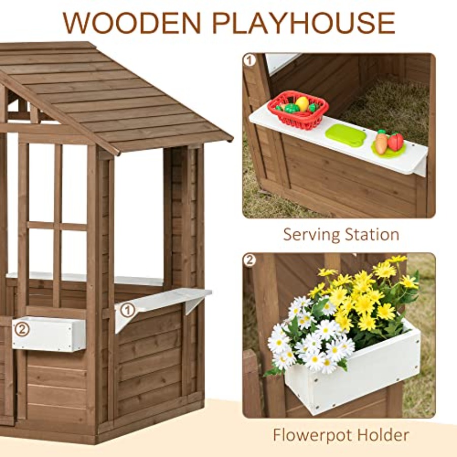 Outdoor garden playhouse for k - Kids Outdoor Wooden Playhouse avaliação e preço