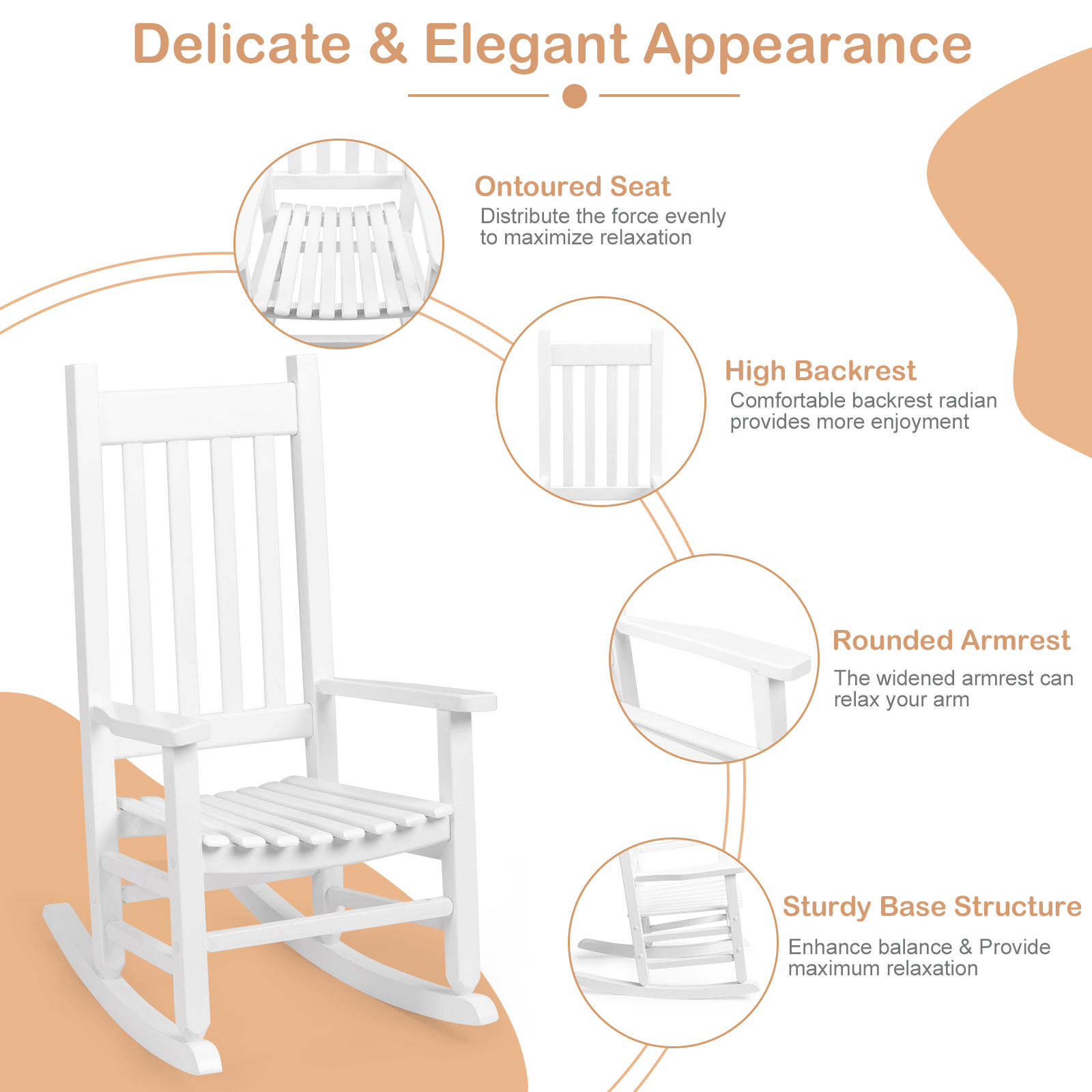 Child's Porch Rocker Wood Outd - Kids Outdoor Lounge Furniture avaliação e preço